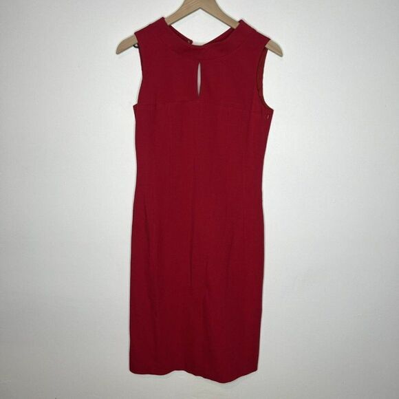 LaVia Made in Romania Red Zip Up Dress bodycon sheath flattering Size 8 - Picture 1 of 6